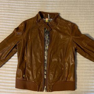 Lush Leather Bomber-style Jacket